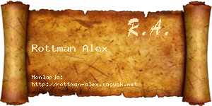 Rottman Alex névjegykártya